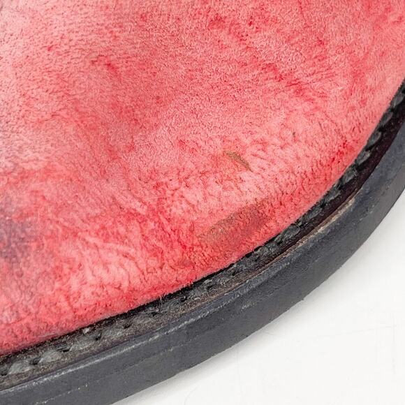 Lucchese Women’s 8 Pink Suede Cheetah Print Snip Toe Western Cowgirl Boots - Picture 7 of 12